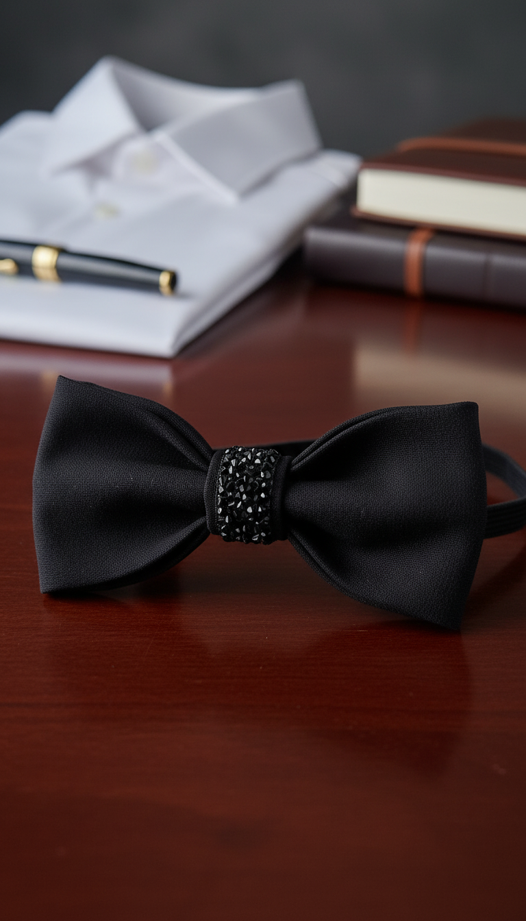 Czarna Męska Mucha- klasyka, która robi wrażenie