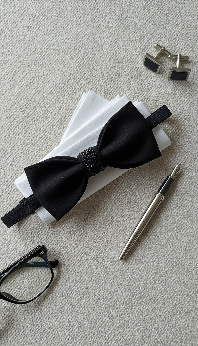 Czarna Męska Mucha- klasyka, która robi wrażenie