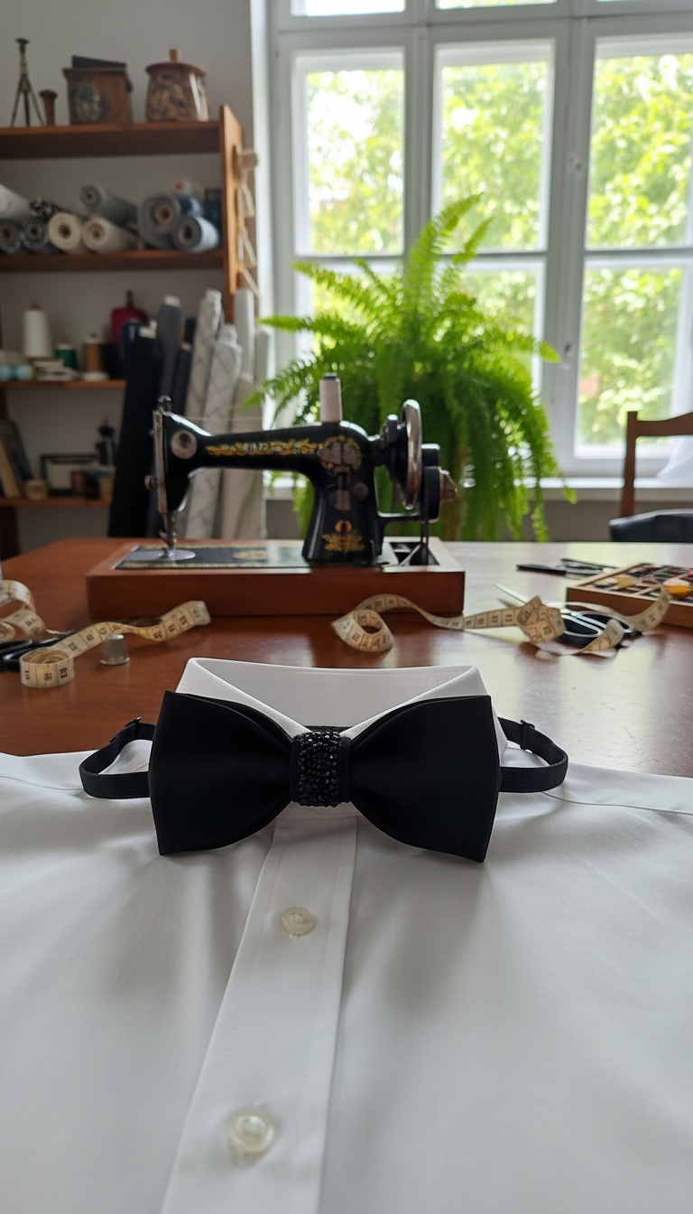 Czarna Męska Mucha- klasyka, która robi wrażenie