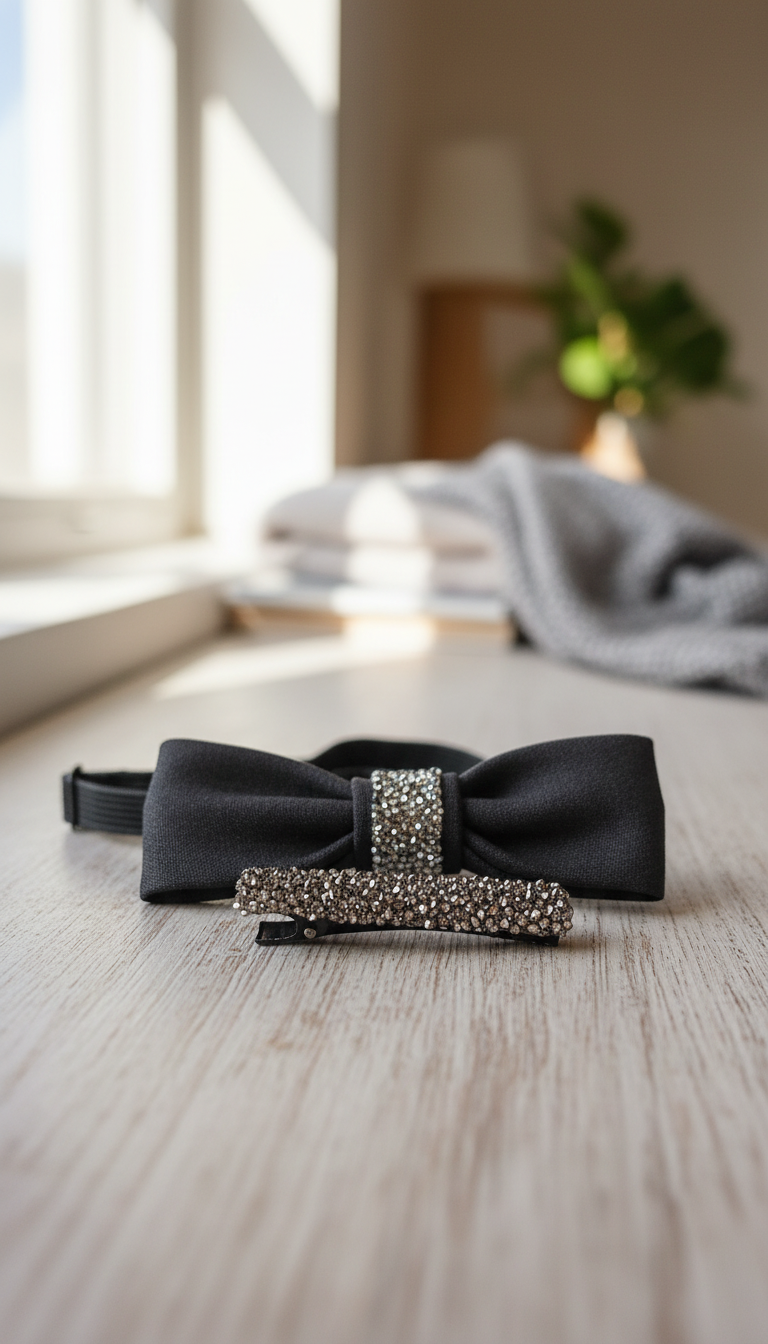 Zestaw dla Par - Męska Mucha i Spinka do Włosów